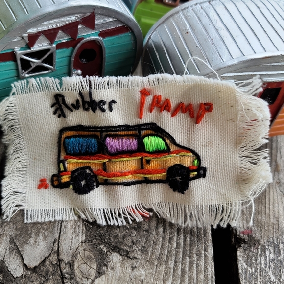 Rubber Tramp Embroidery Original Art Patch - Picture 2 of 3